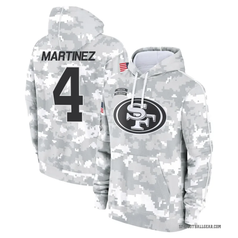 Adrian Martinez Men's Camo San Francisco 49ers Arctic 2024 Salute to Service Club Fleece Pullover Hoodie