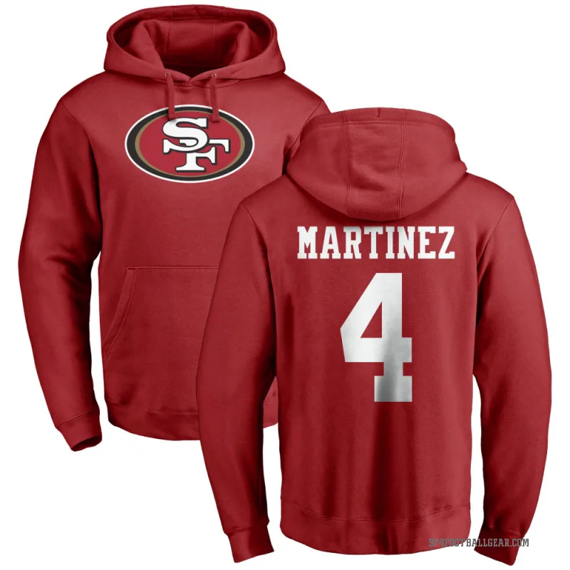 Adrian Martinez Men's Red San Francisco 49ers Pro Line Logo Pullover Hoodie