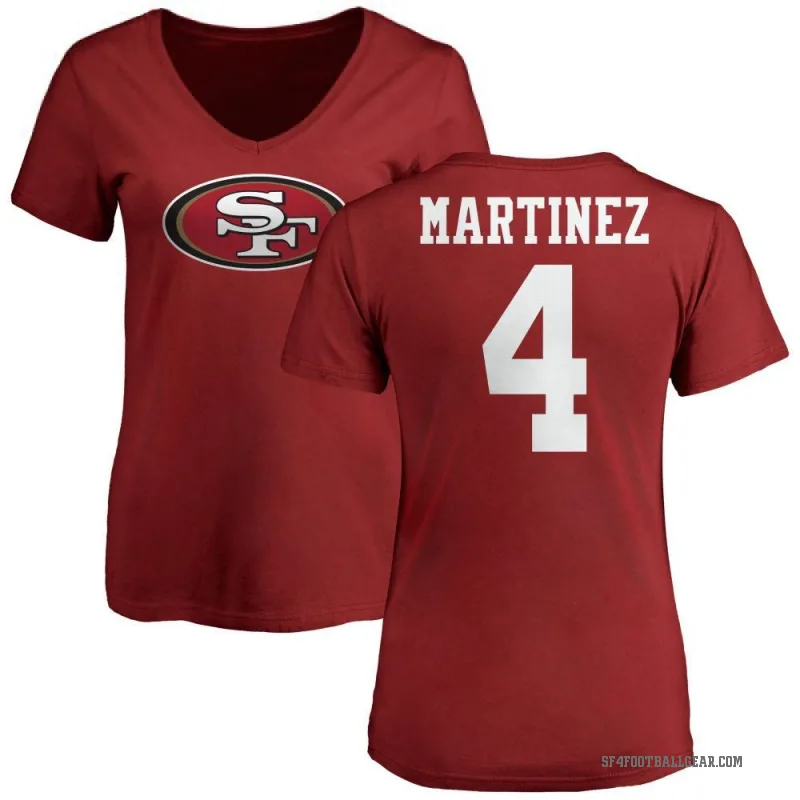 Adrian Martinez Women's Red San Francisco 49ers Logo Slim Fit T-Shirt -