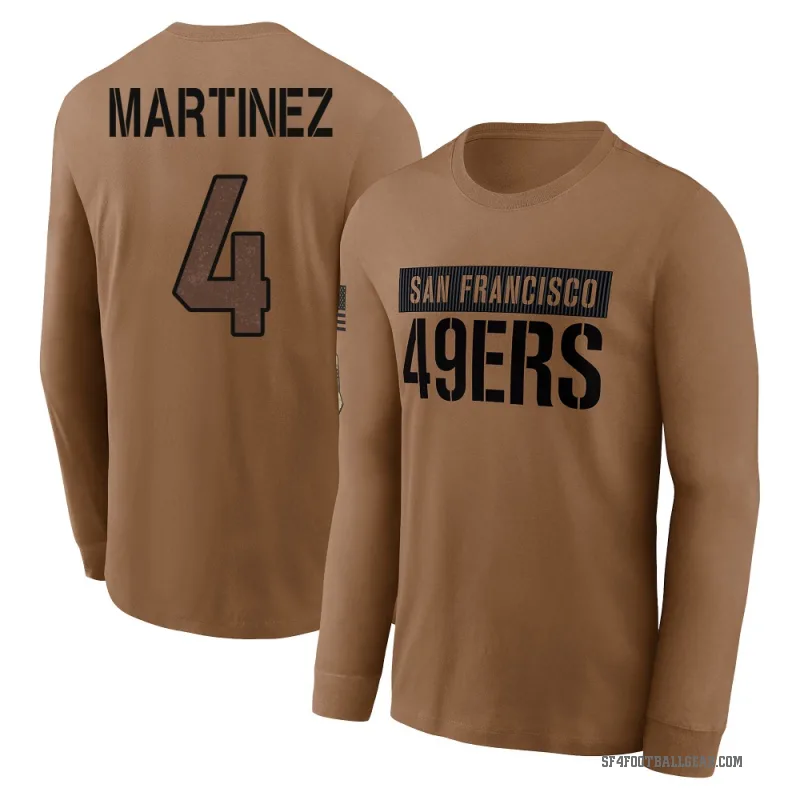Adrian Martinez Youth Brown San Francisco 49ers 2023 Salute To Service Long Sleeve T-Shirt