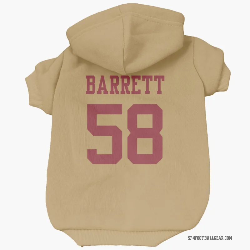 Alex Barrett  Gold San Francisco 49ers  Cat & Dog Pet Hoodie