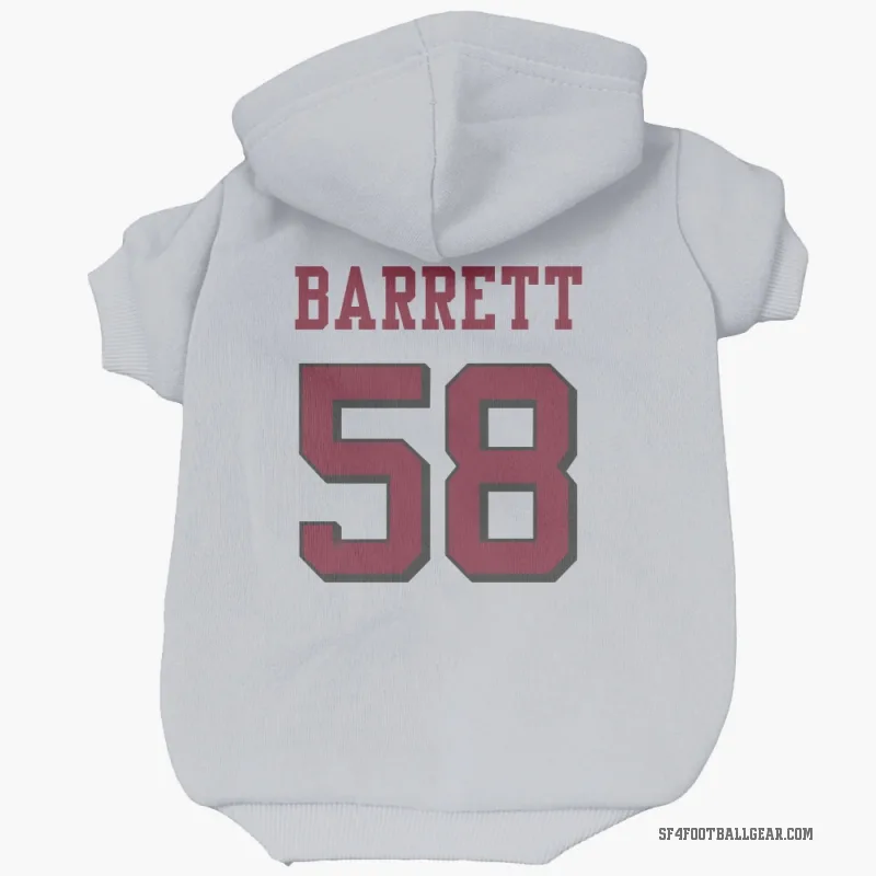 Alex Barrett  White San Francisco 49ers  Rush Cat & Dog Pet Hoodie