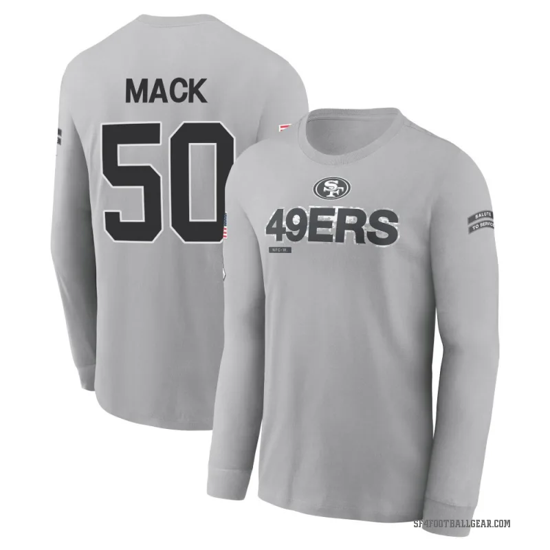 Alex Mack Men's Gray San Francisco 49ers 2024 Salute to Service Long Sleeve T-Shirt