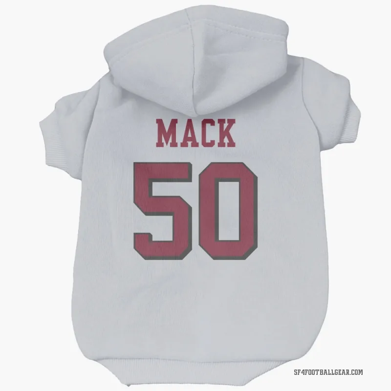 Alex Mack  White San Francisco 49ers  Rush Cat & Dog Pet Hoodie