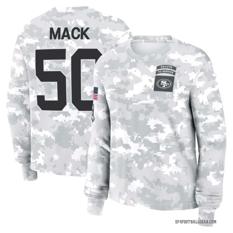 Alex Mack Women's Camo San Francisco 49ers Arctic 2024 Salute to Service Long Sleeve T-Shirt