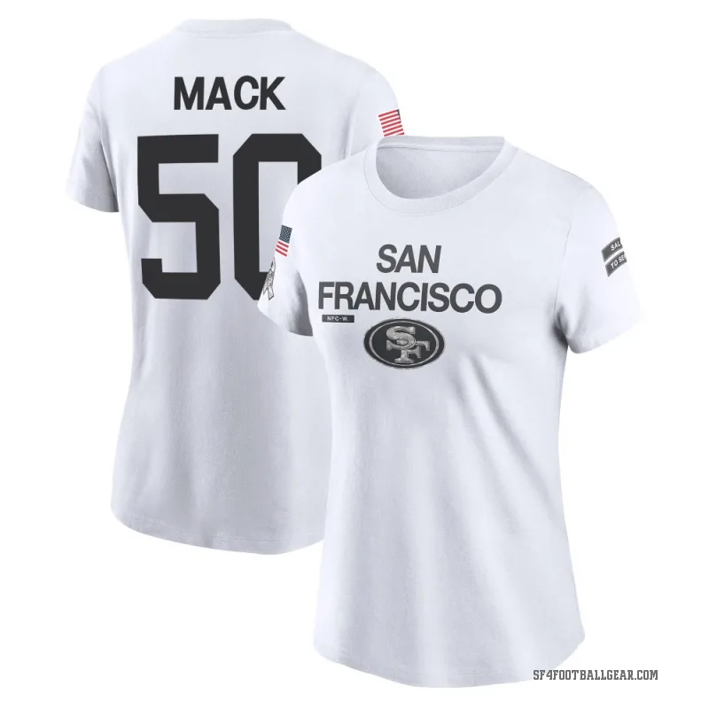 Alex Mack Women's White San Francisco 49ers 2024 Salute to Service Performance T-Shirt