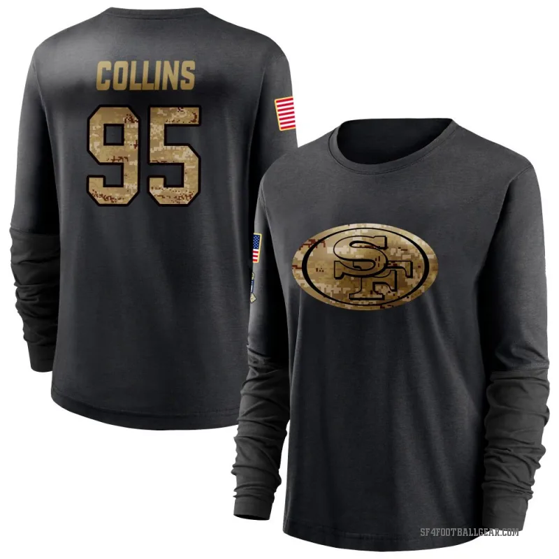 Alfred Collins Women's Black San Francisco 49ers 2020 Salute To Service Sideline Performance Long Sleeve T-Shirt