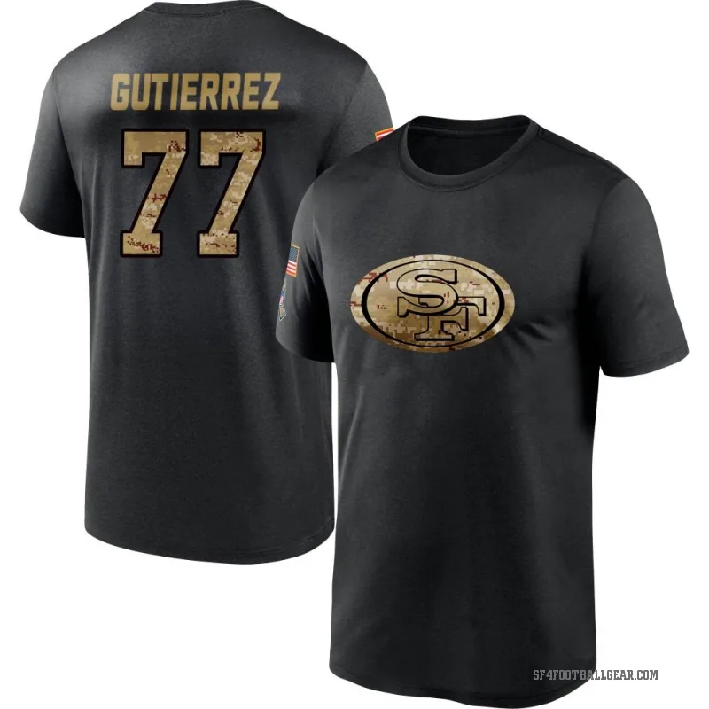 Alfredo Gutierrez Men's Black San Francisco 49ers 2020 Salute To Service Performance T-Shirt