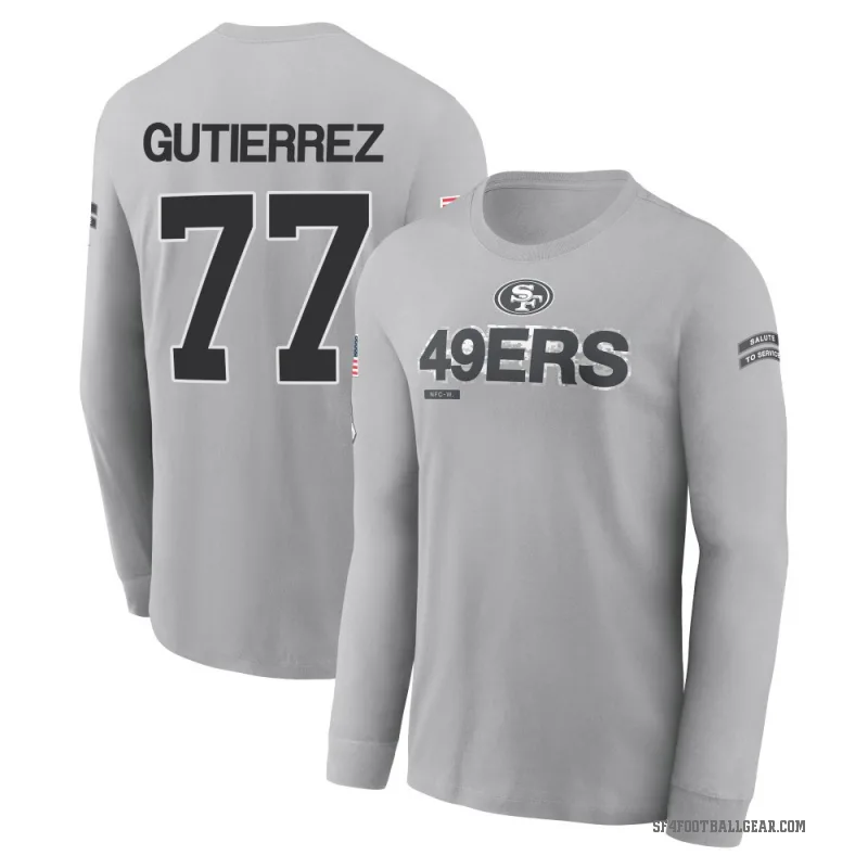 Alfredo Gutierrez Men's Gray San Francisco 49ers 2024 Salute to Service Long Sleeve T-Shirt