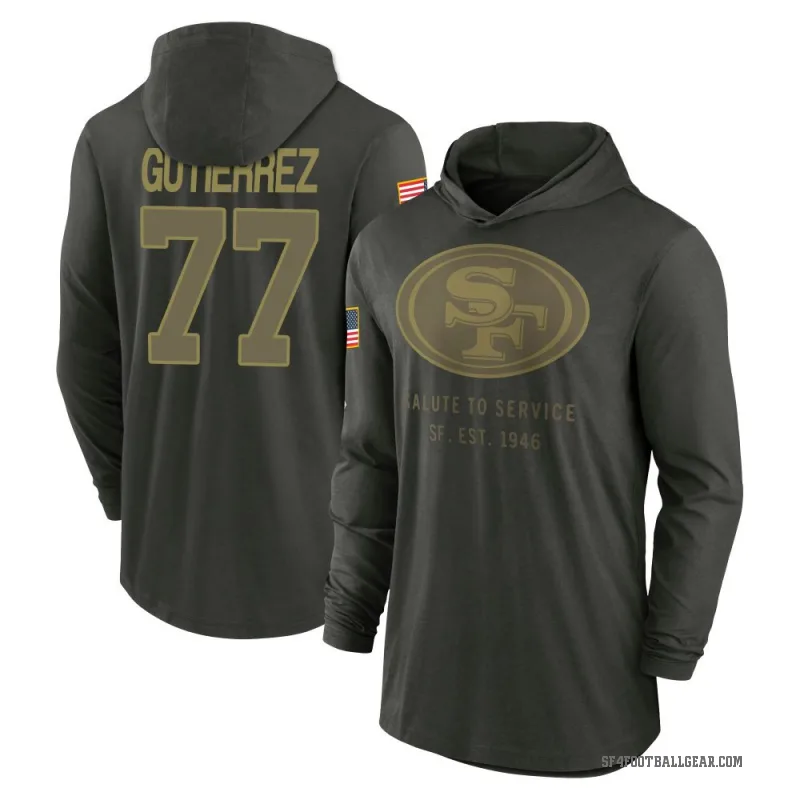 Alfredo Gutierrez Men's Green San Francisco 49ers Forest/ 2025 Salute to Service Sideline Lightweight Hooded Pullover Long Sleev