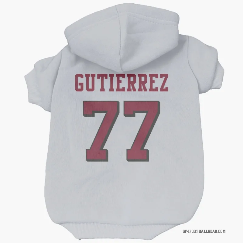 Alfredo Gutierrez  White San Francisco 49ers  Rush Cat & Dog Pet Hoodie