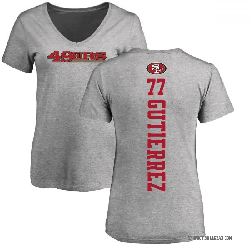 Alfredo Gutierrez Women's Ash San Francisco 49ers Backer V-Neck T-Shirt -
