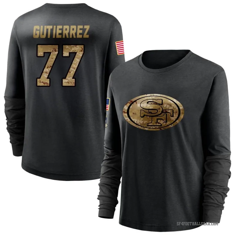 Alfredo Gutierrez Women's Black San Francisco 49ers 2020 Salute To Service Sideline Performance Long Sleeve T-Shirt