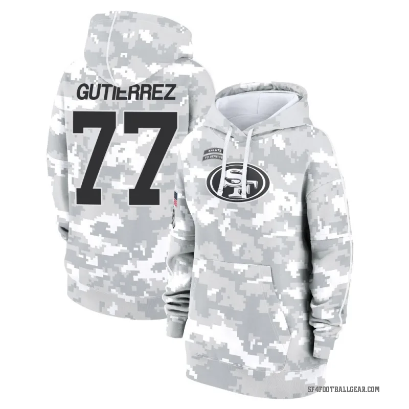 Alfredo Gutierrez Women's Camo San Francisco 49ers Arctic 2024 Salute to Service Club Fleece Pullover Hoodie