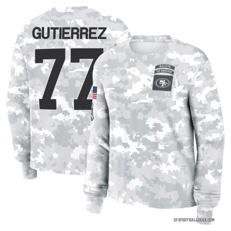 Alfredo Gutierrez Women's Camo San Francisco 49ers Arctic 2024 Salute to Service Long Sleeve T-Shirt