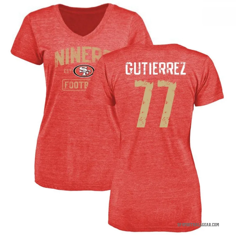 Alfredo Gutierrez Women's Red San Francisco 49ers Distressed T-Shirt -