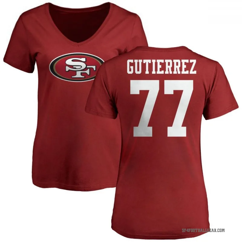 Alfredo Gutierrez Women's Red San Francisco 49ers Logo Slim Fit T-Shirt -