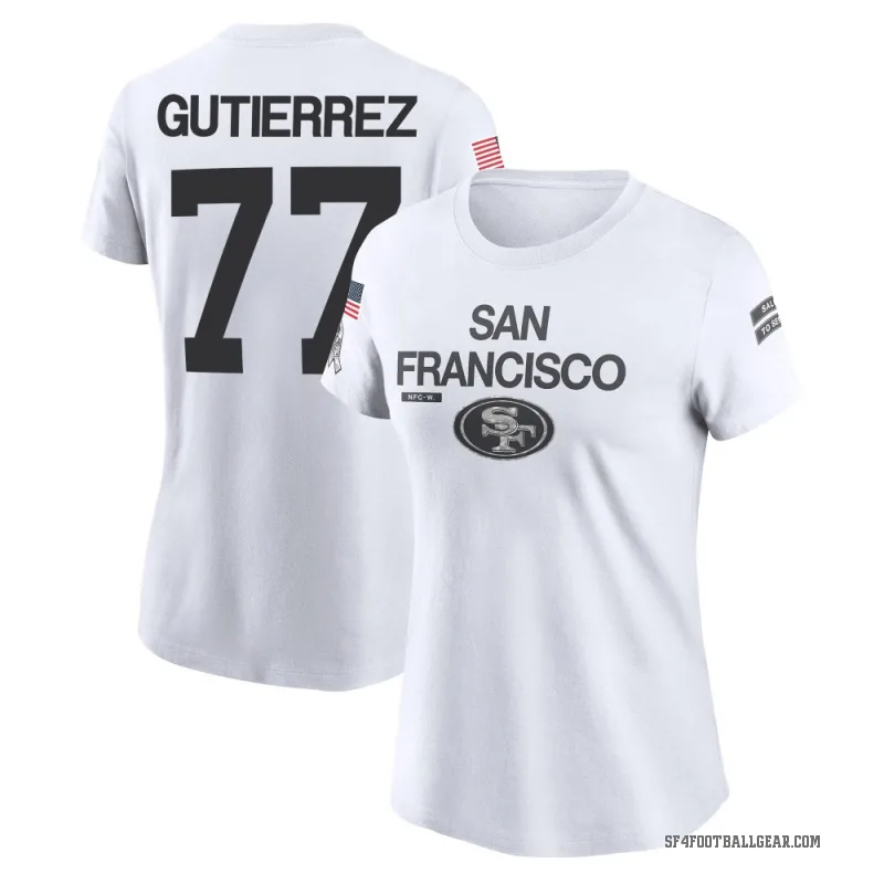 Alfredo Gutierrez Women's White San Francisco 49ers 2024 Salute to Service Performance T-Shirt