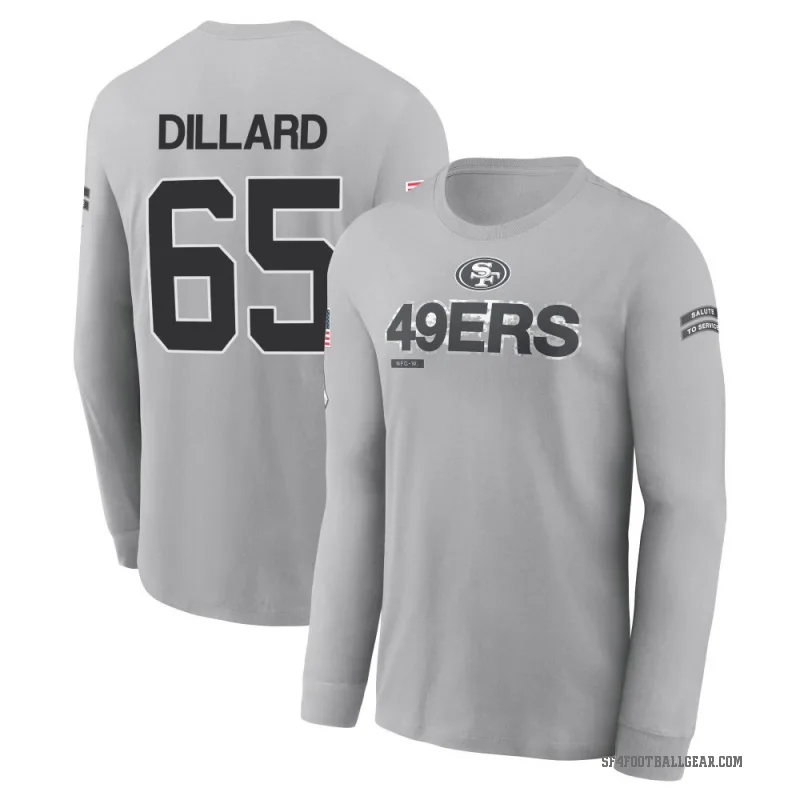 Andre Dillard Men's Gray San Francisco 49ers 2024 Salute to Service Long Sleeve T-Shirt