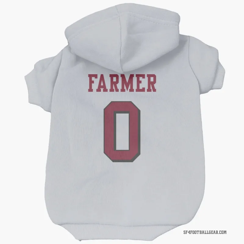 Andrew Farmer  White San Francisco 49ers  Rush Cat & Dog Pet Hoodie