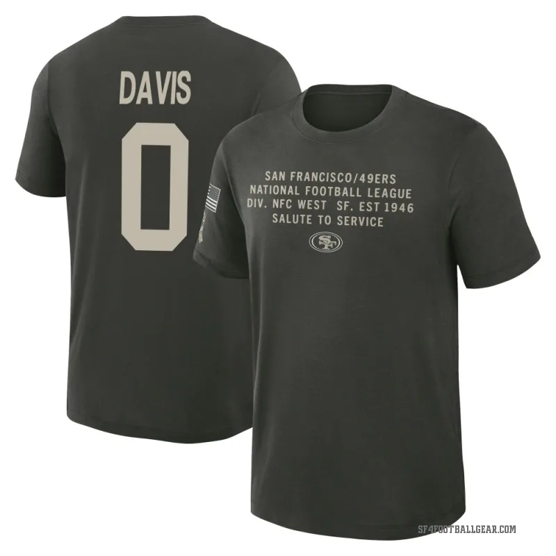 Ashtyn Davis Men's Green San Francisco 49ers Dark/ 2025 Salute to Service Sideline Slub T-Shirt