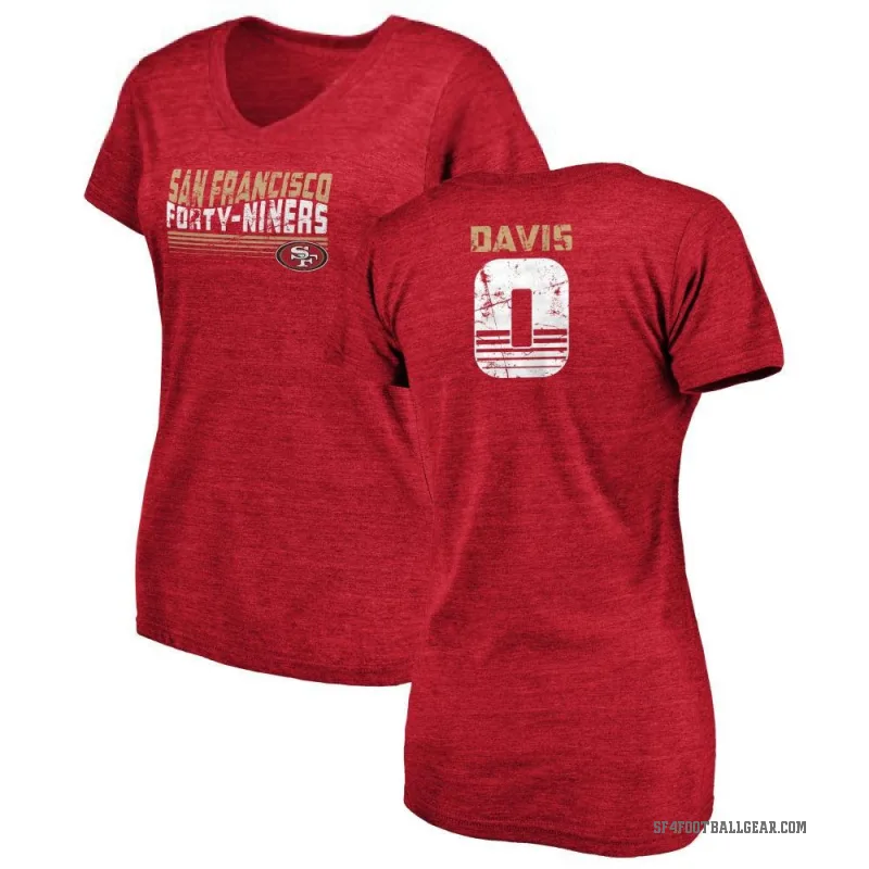 Ashtyn Davis Women's Red San Francisco 49ers Retro V-Neck T-Shirt -