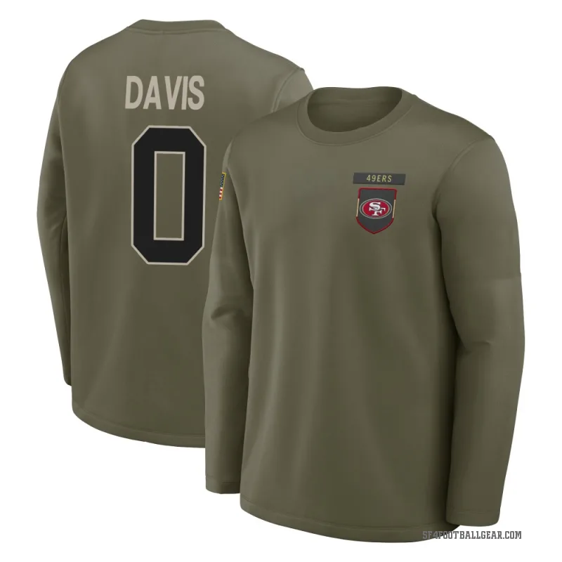 Ashtyn Davis Youth Olive San Francisco 49ers 2025 Salute to Service Sideline Coaches Long Sleeve T-Shirt