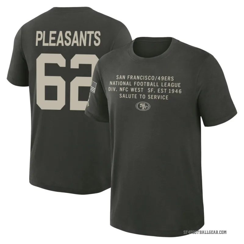 Austen Pleasants Youth Green San Francisco 49ers Dark/ 2025 Salute to Service Sideline Slub T-Shirt