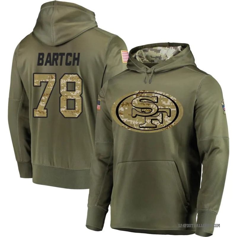 Ben Bartch Men's Olive San Francisco 49ers Salute to Service Pullover Hoodie