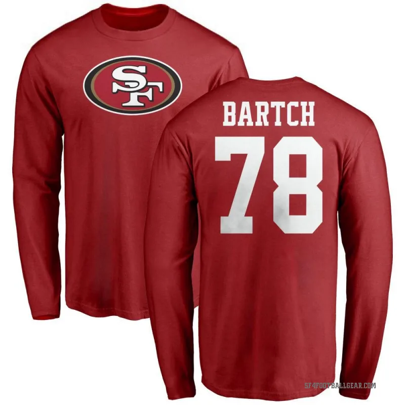 Ben Bartch Men's Red San Francisco 49ers Logo Long Sleeve T-Shirt -