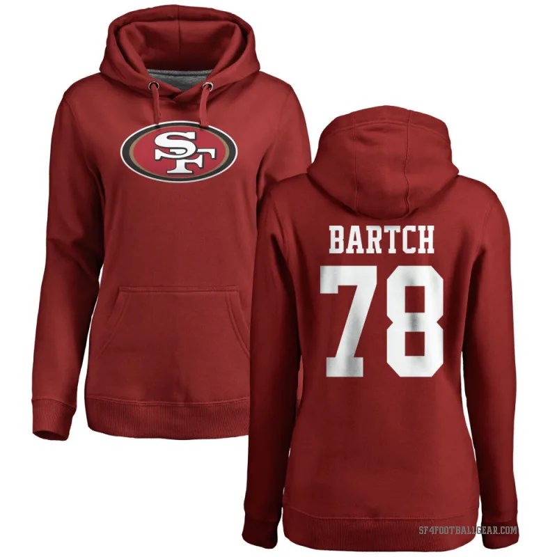 Ben Bartch Women's Red San Francisco 49ers Pro Line Logo Pullover Hoodie