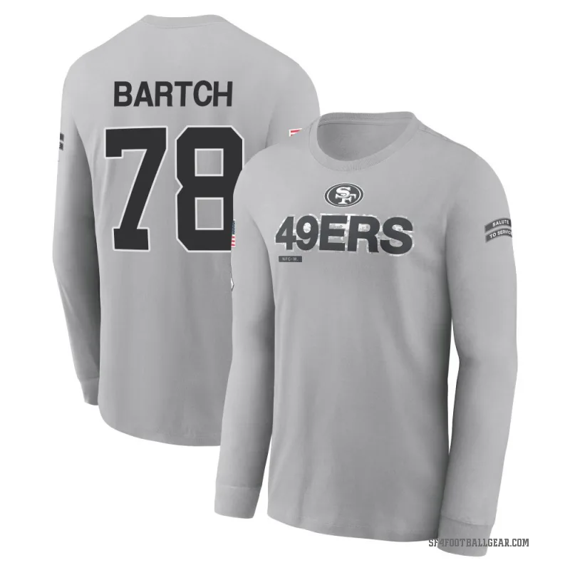 Ben Bartch Youth Gray San Francisco 49ers 2024 Salute to Service Long Sleeve T-Shirt