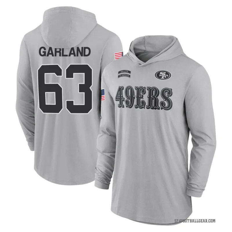Ben Garland Youth Gray San Francisco 49ers 2024 Salute to Service Lightweight Performance Long Sleeve Hooded T-Shirt