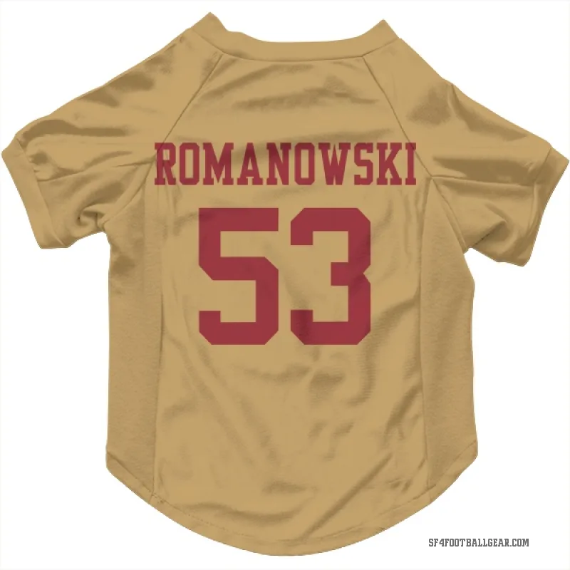 Bill Romanowski  Gold San Francisco 49ers  Cat & Dog Pet Jersey