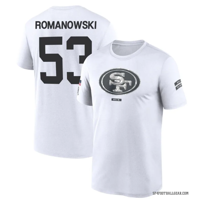 Bill Romanowski Men's White San Francisco 49ers 2024 Salute to Service Performance T-Shirt