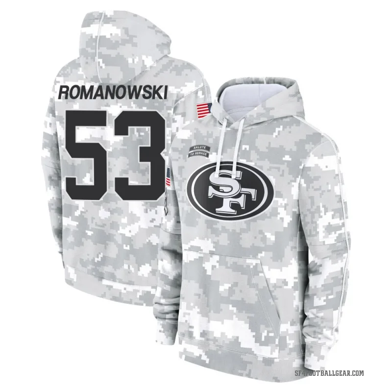 Bill Romanowski Youth Camo San Francisco 49ers Arctic 2024 Salute to Service Club Fleece Pullover Hoodie