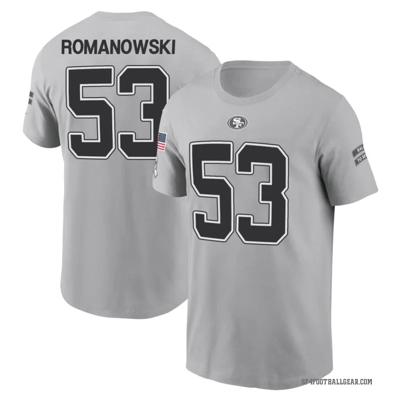 Bill Romanowski Youth Gray San Francisco 49ers 2024 Salute to Service T-Shirt