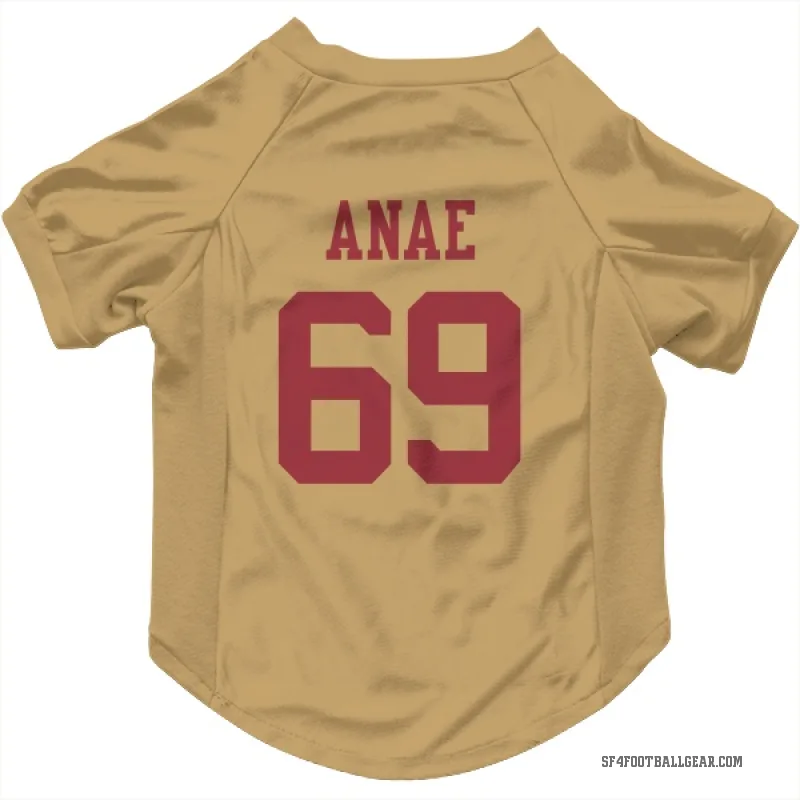Bradlee Anae  Gold San Francisco 49ers  Cat & Dog Pet Jersey