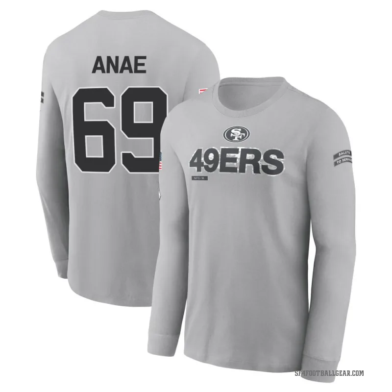 Bradlee Anae Men's Gray San Francisco 49ers 2024 Salute to Service Long Sleeve T-Shirt