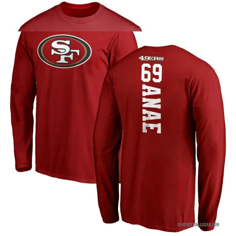 Bradlee Anae Men's Red San Francisco 49ers Backer Long Sleeve T-Shirt -