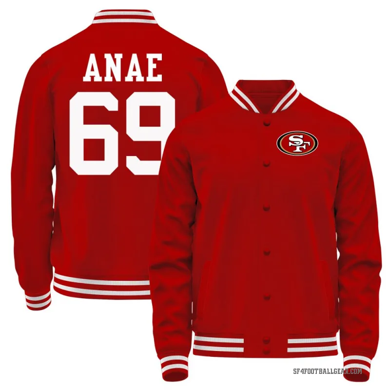 Bradlee Anae Men's Red San Francisco 49ers Full-Snap Jacket