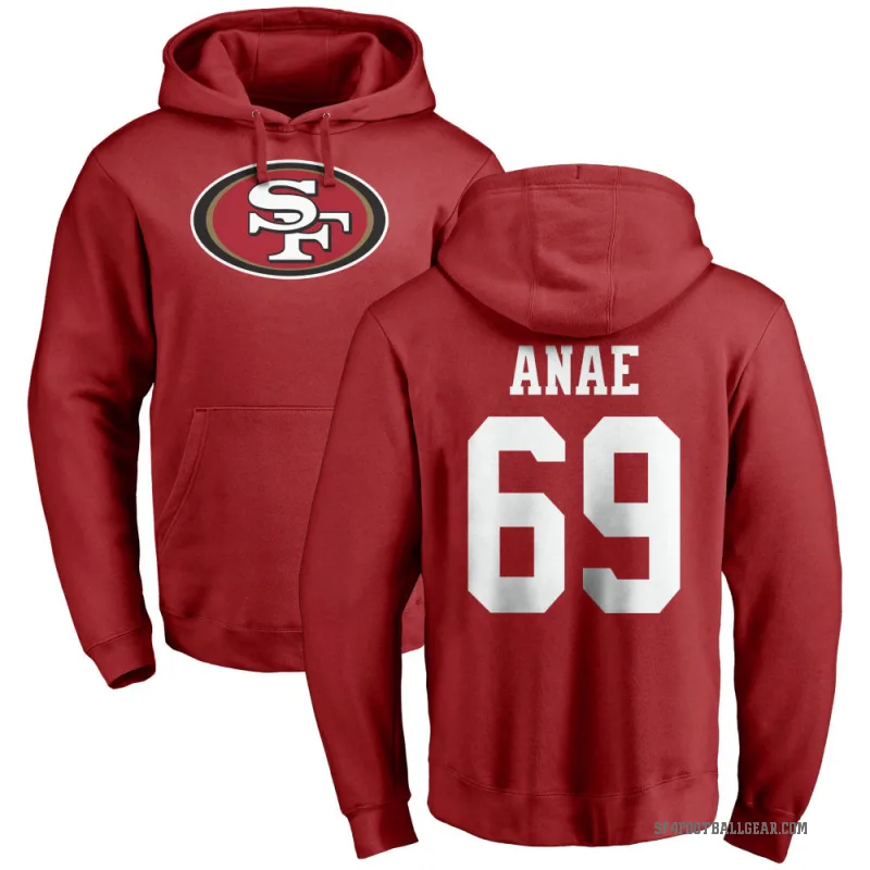 Bradlee Anae Men's Red San Francisco 49ers Pro Line Logo Pullover Hoodie