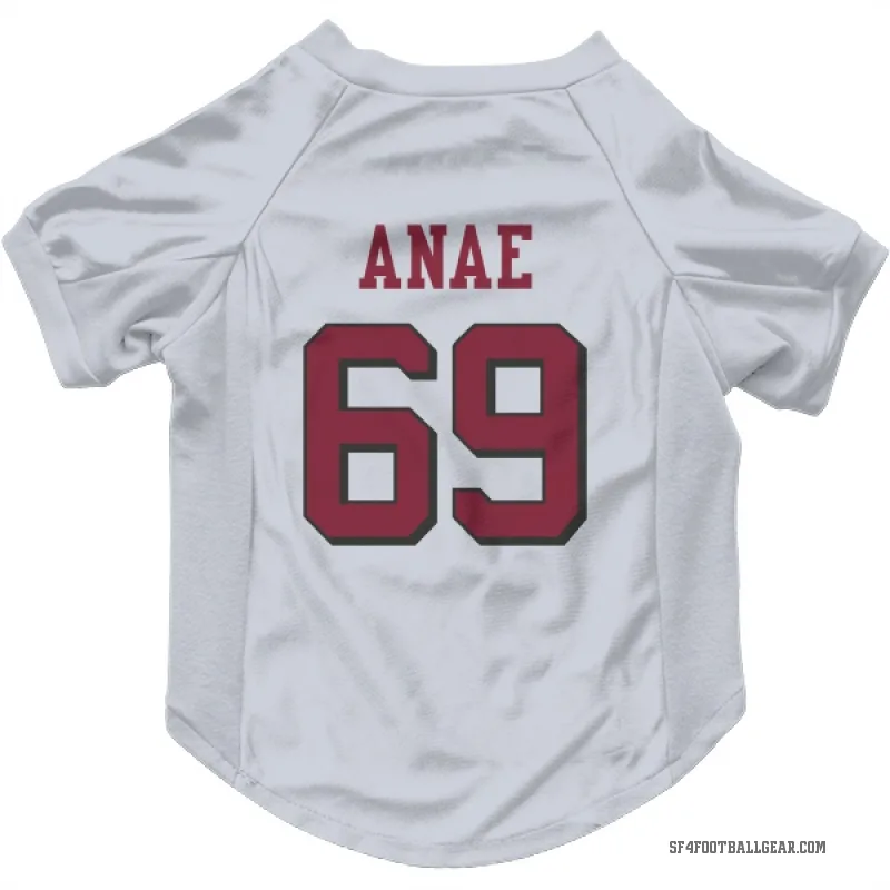 Bradlee Anae  White San Francisco 49ers  Rush Cat & Dog Pet Jersey