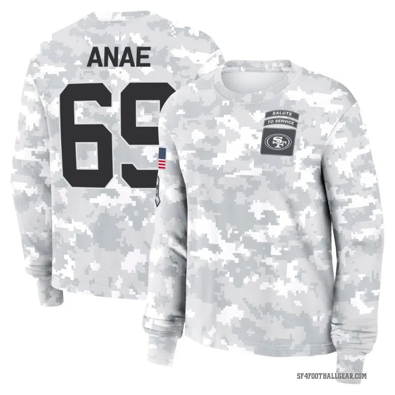 Bradlee Anae Women's Camo San Francisco 49ers Arctic 2024 Salute to Service Long Sleeve T-Shirt