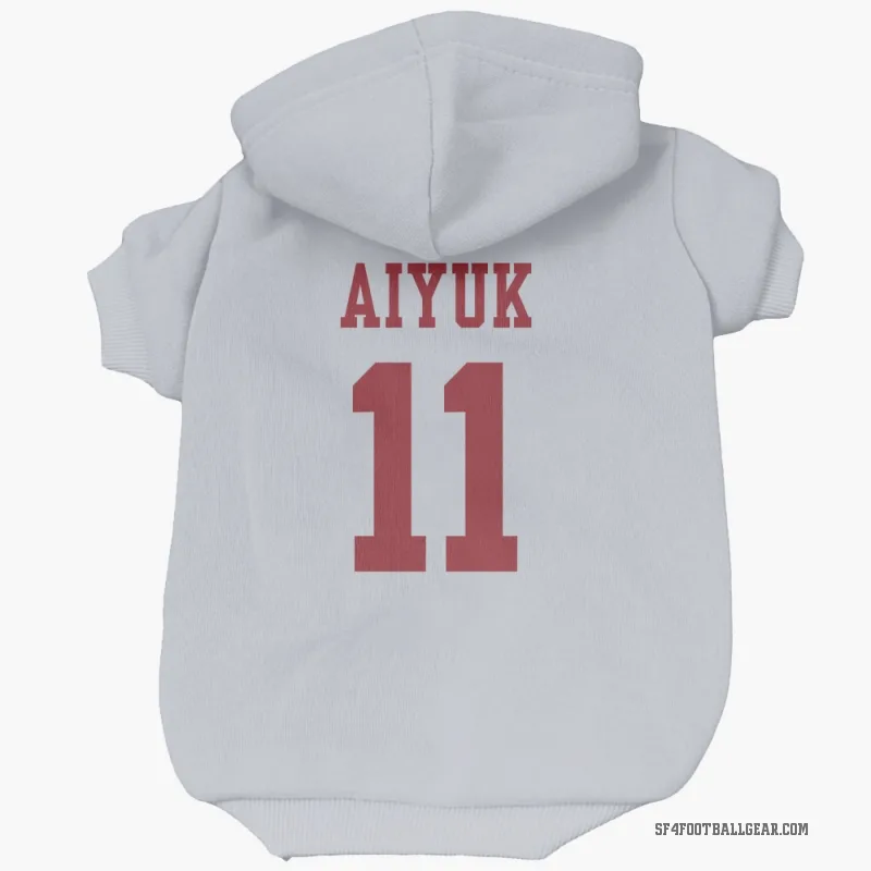 Brandon Aiyuk  White San Francisco 49ers  Cat & Dog Pet Hoodie