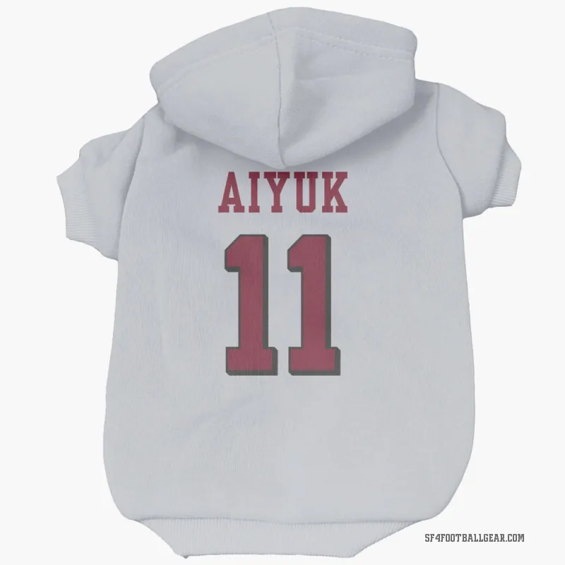Brandon Aiyuk  White San Francisco 49ers  Rush Cat & Dog Pet Hoodie