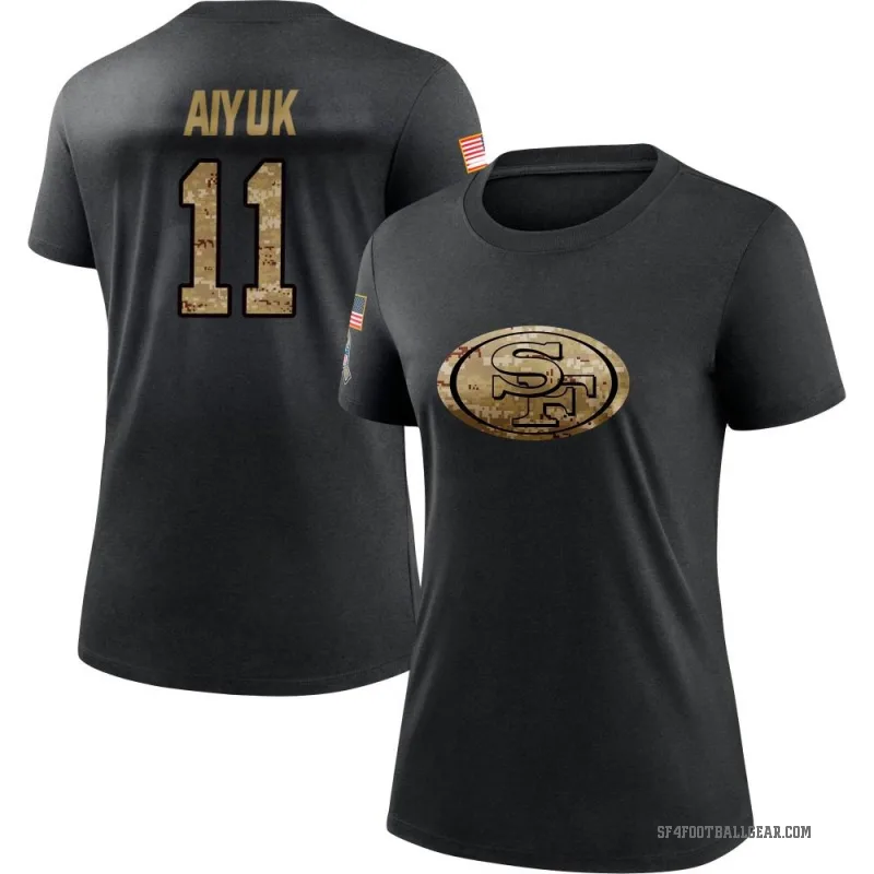 Brandon Aiyuk Women's Black San Francisco 49ers 2020 Salute To Service Performance T-Shirt