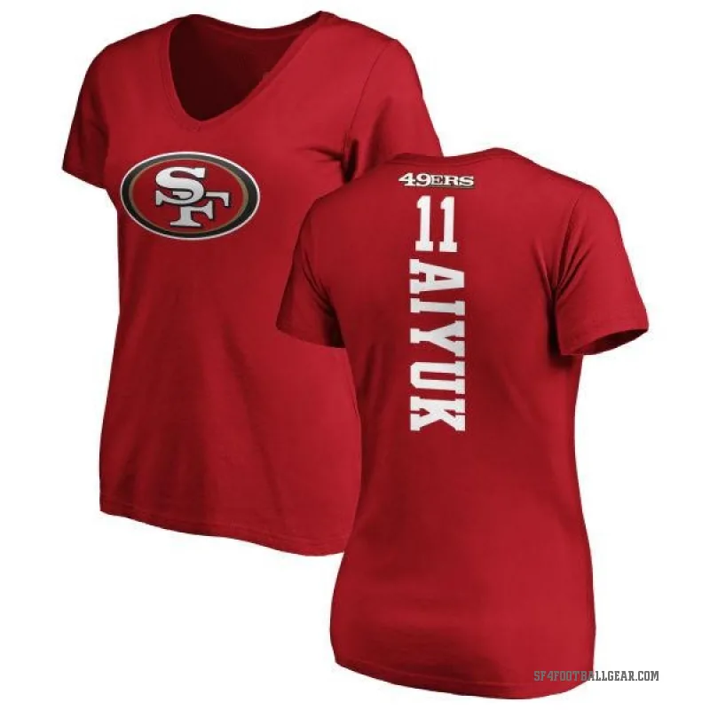 Brandon Aiyuk Women's Red San Francisco 49ers Backer Slim Fit T-Shirt -