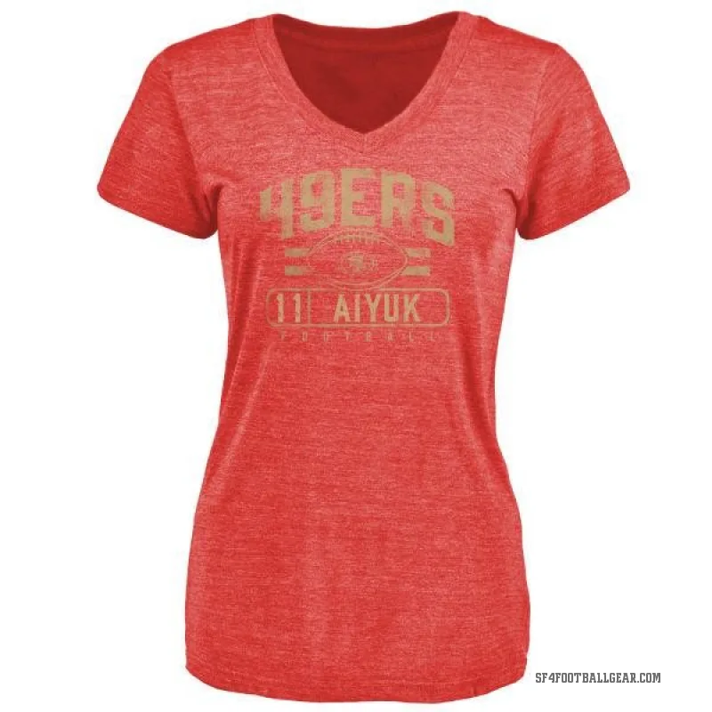 Brandon Aiyuk Women's Red San Francisco 49ers Flanker T-Shirt -