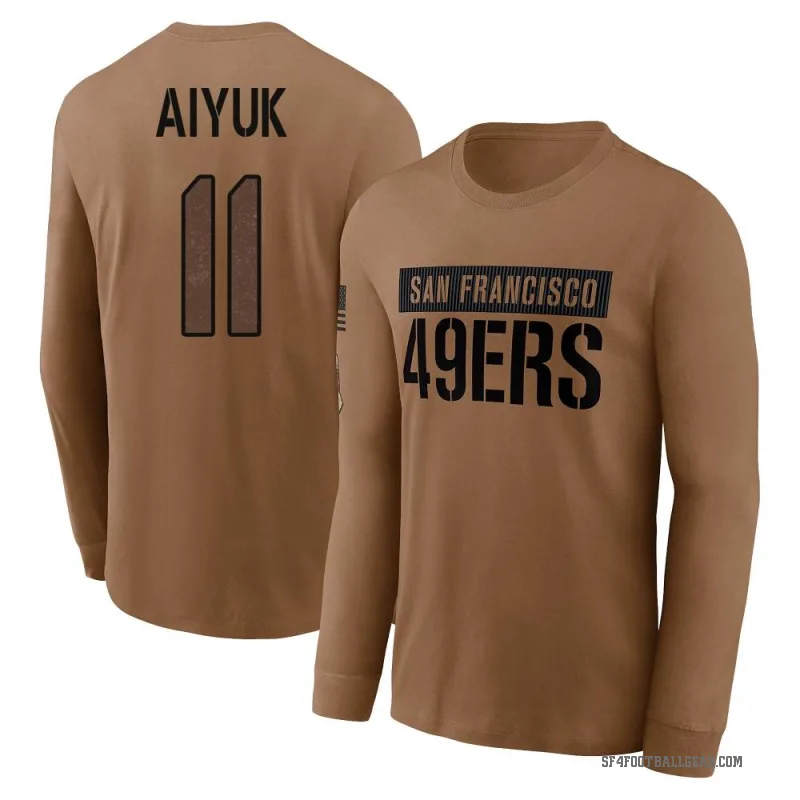 Brandon Aiyuk Youth Brown San Francisco 49ers 2023 Salute To Service Long Sleeve T-Shirt